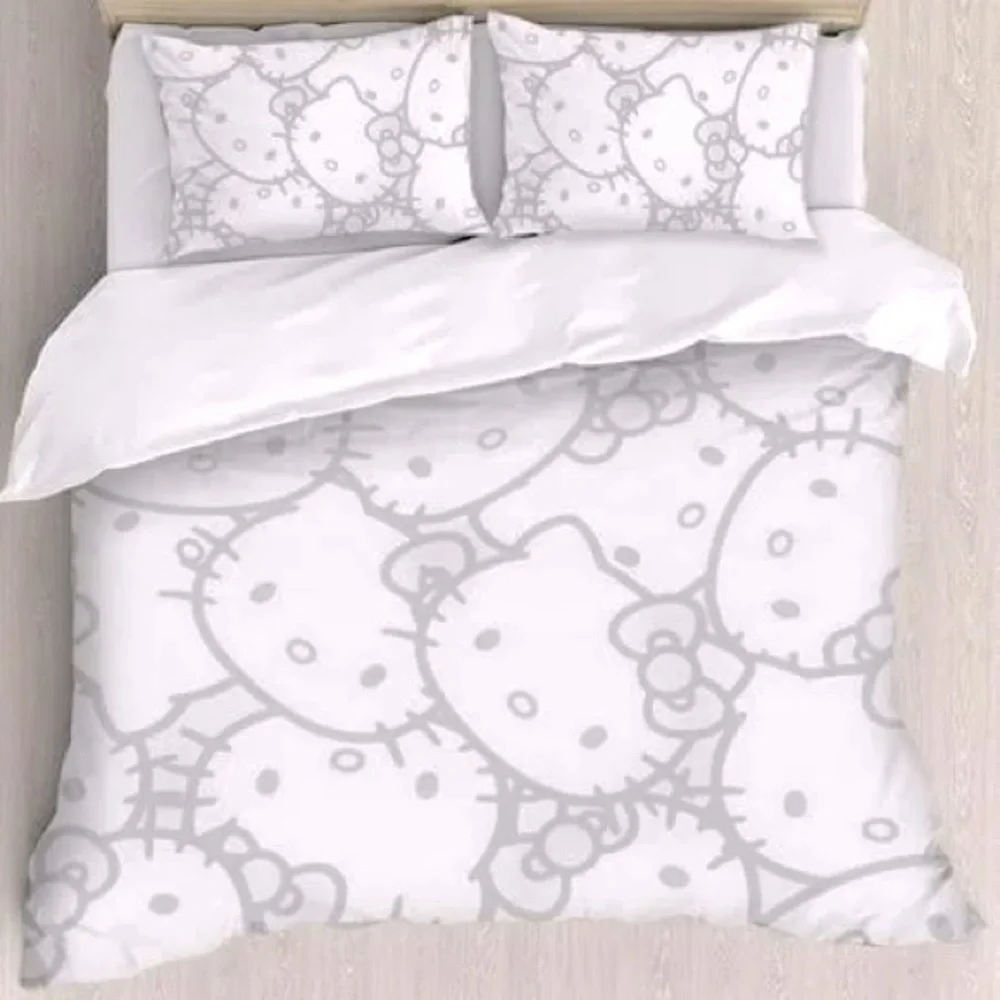 Hello Cat Kitty 3 Piece Twin DUVET Set